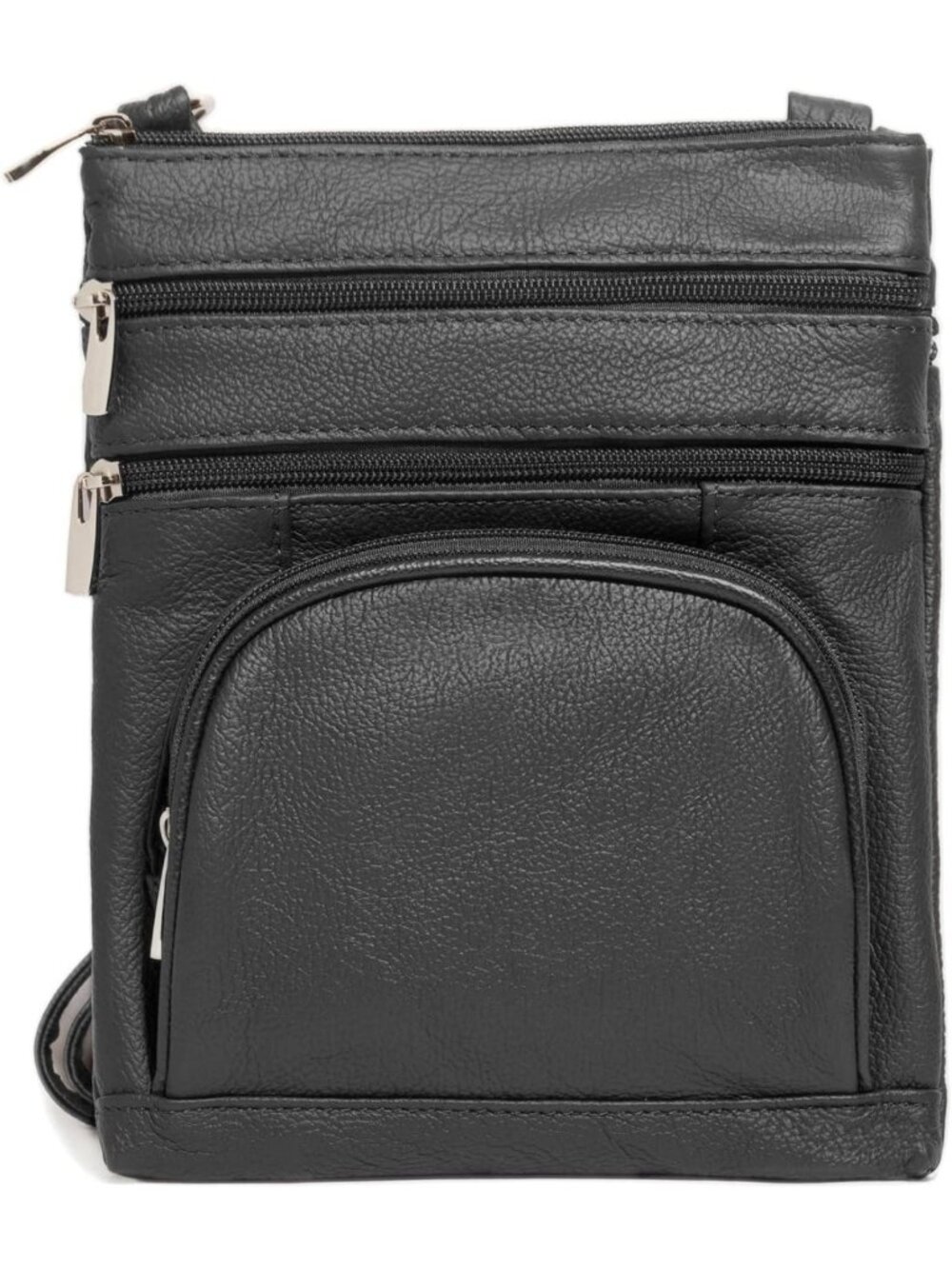 Genuine Leather Crossbody Bag for Women, Multi-Pocket Purse with RFID